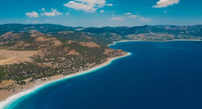 Aerial view of Los Cabos to show the main beauty of it and answer the question: is baja safe?