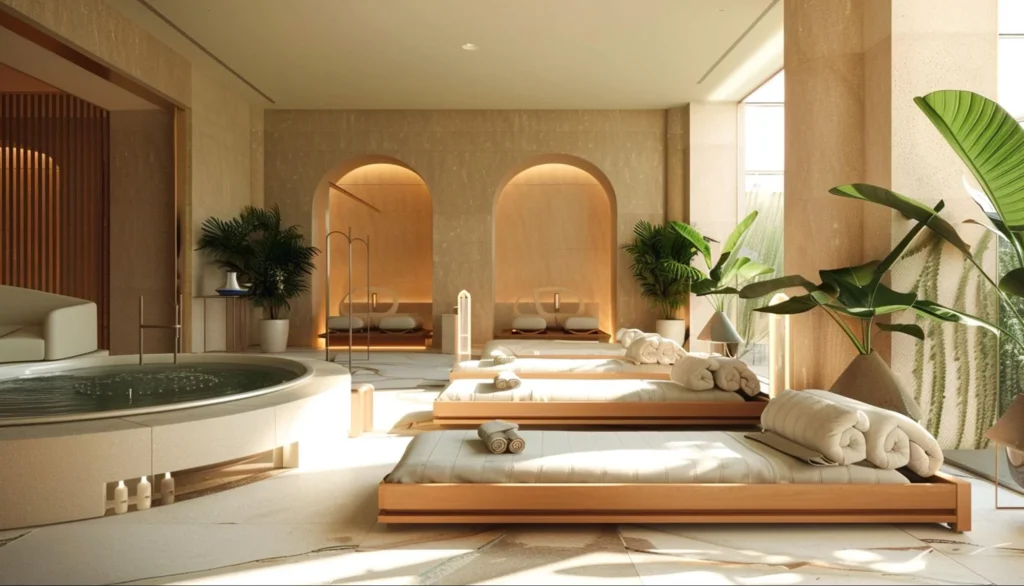 Spa salon amenitie at a luxury building.